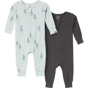 2-Pack Baby & Toddler Boys Light Sky Spaceship Snug Fitting Footless Pajamas