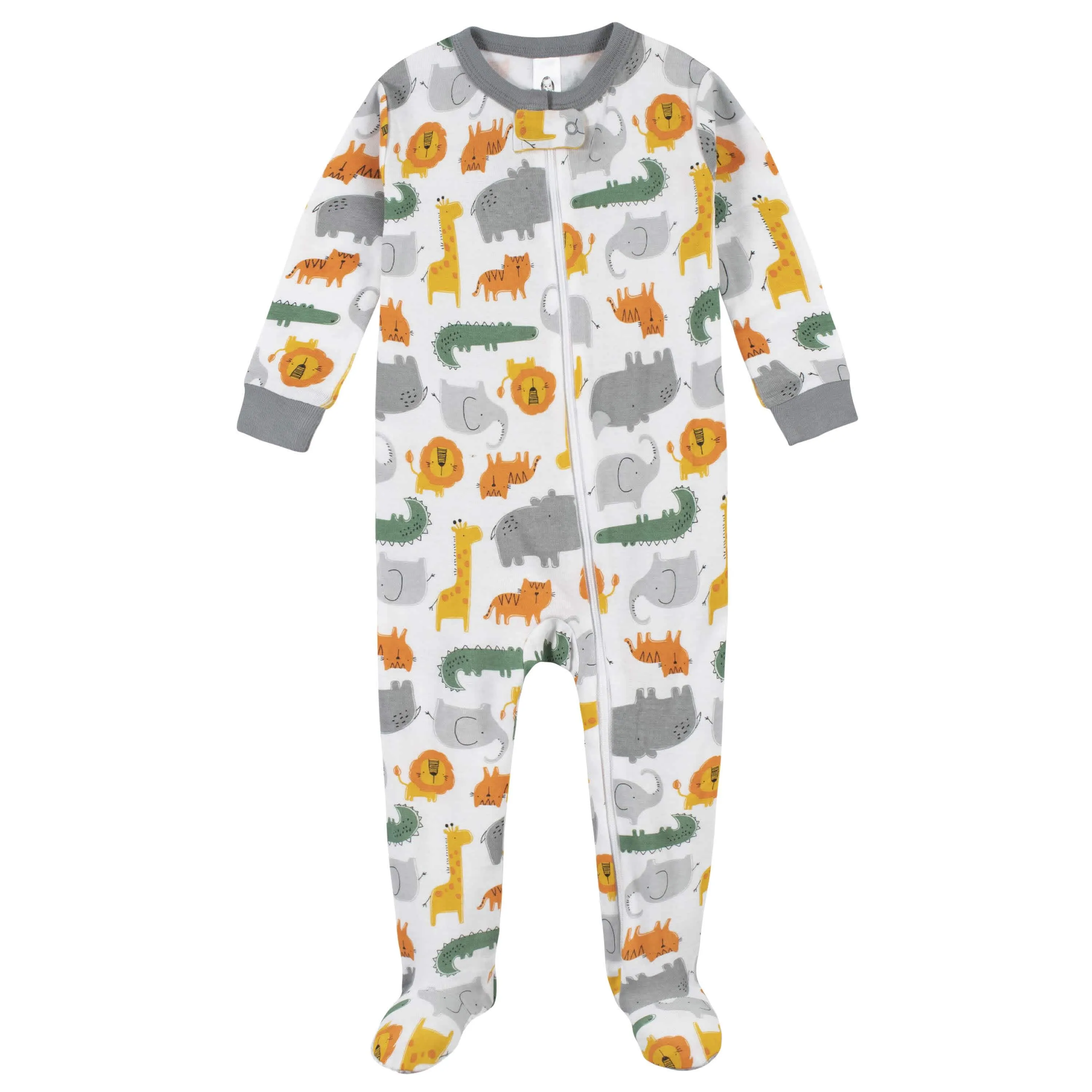 2-Pack Boys Wild Snug Fit Footed Cotton Pajamas