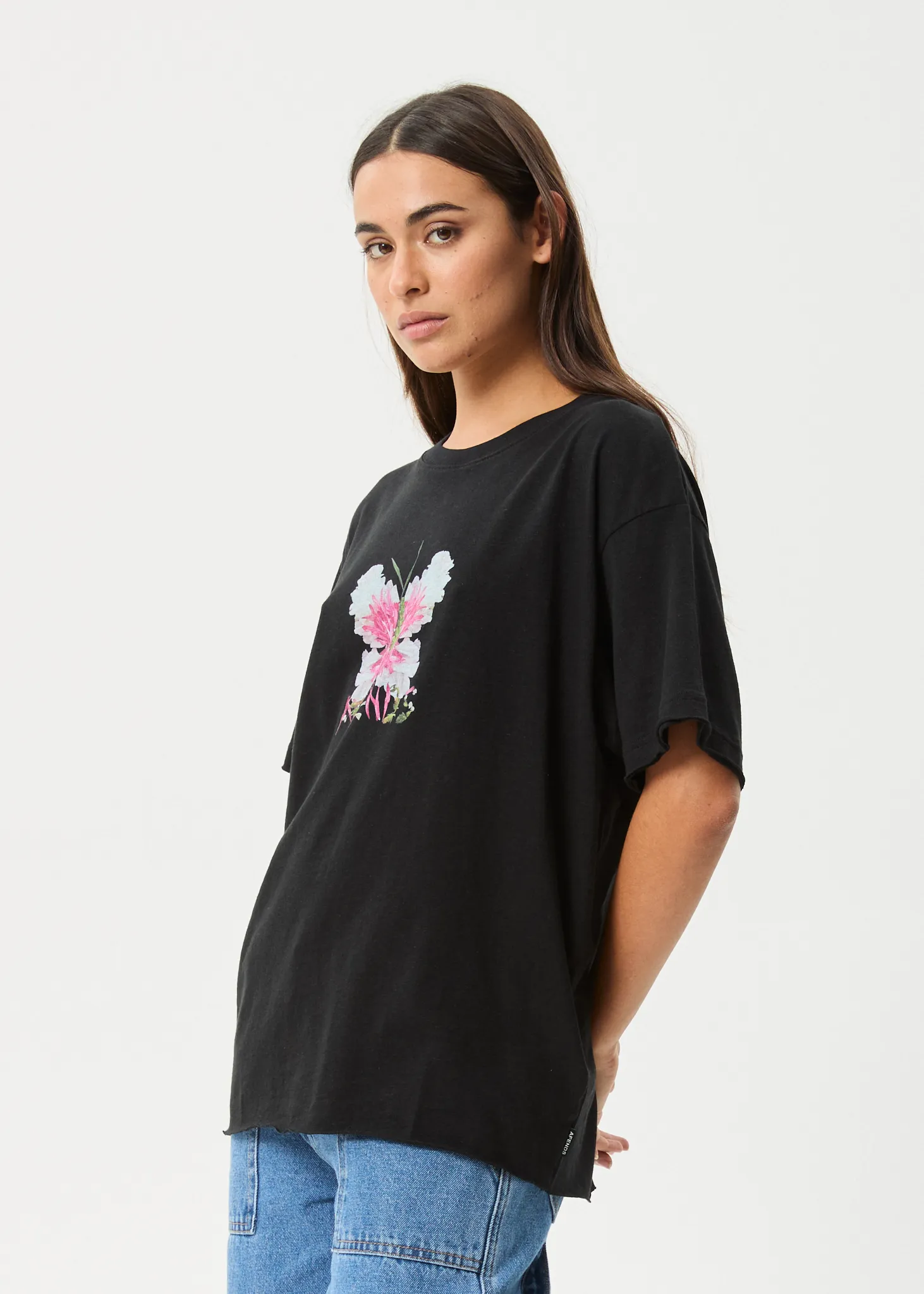 AFENDS Womens Butterfluer - Oversized Tee - Black