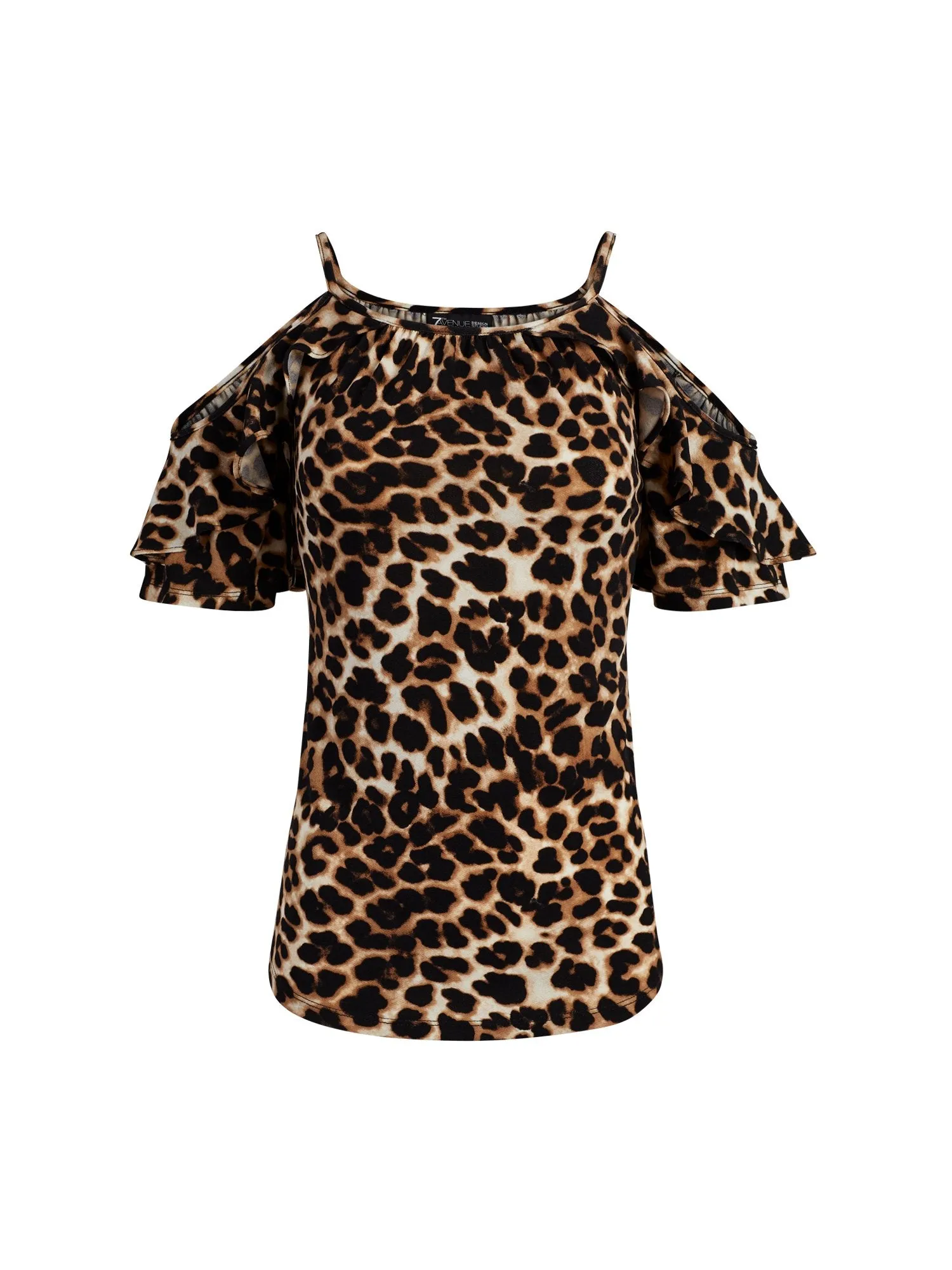 Animal Print Cold Shoulder Top