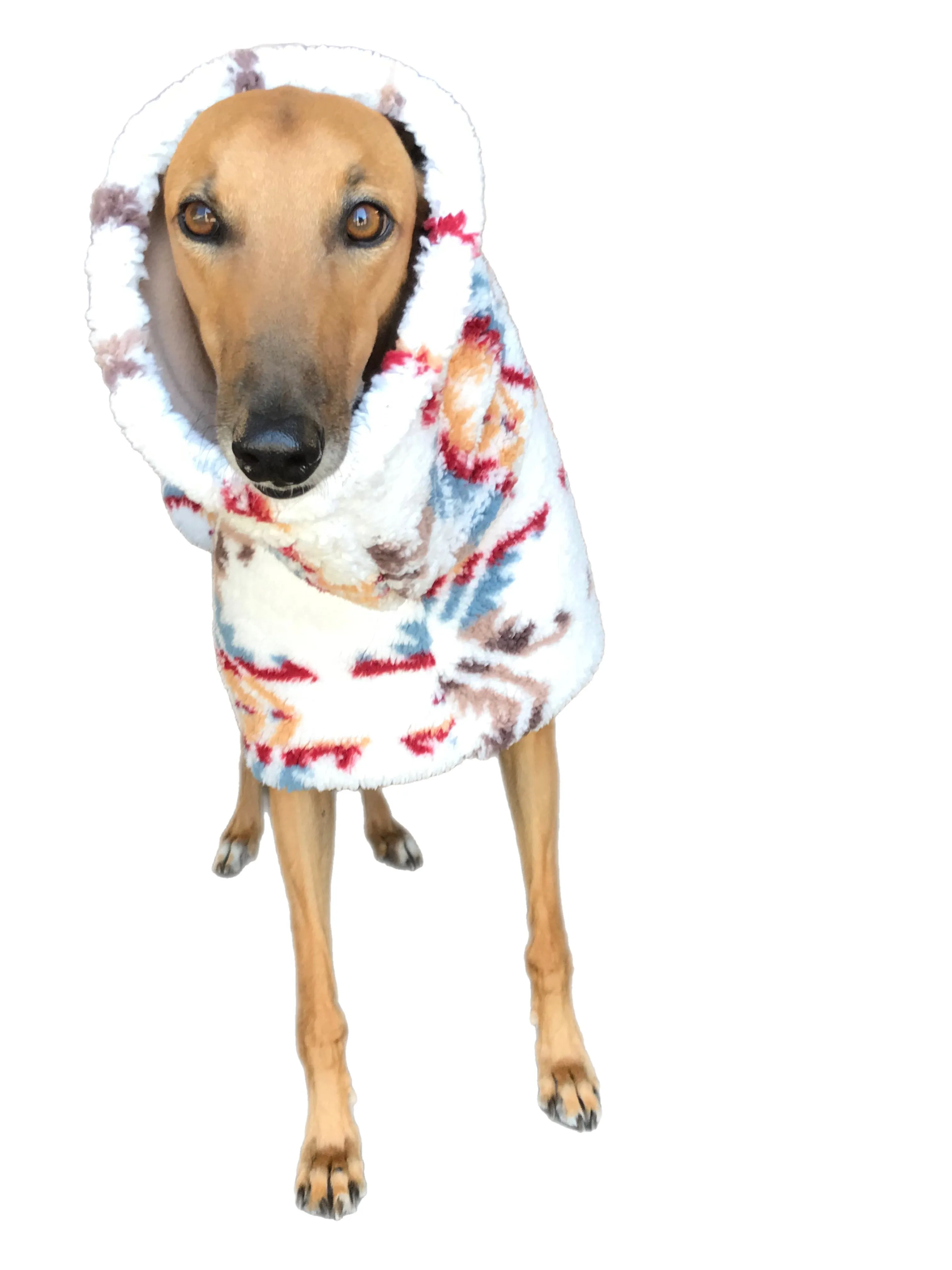 Baby soft Sherpa deluxe style greyhound coat with snuggly wide neck roll