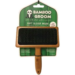 Bamboo Groom Soft Slicker Pets Brush Large