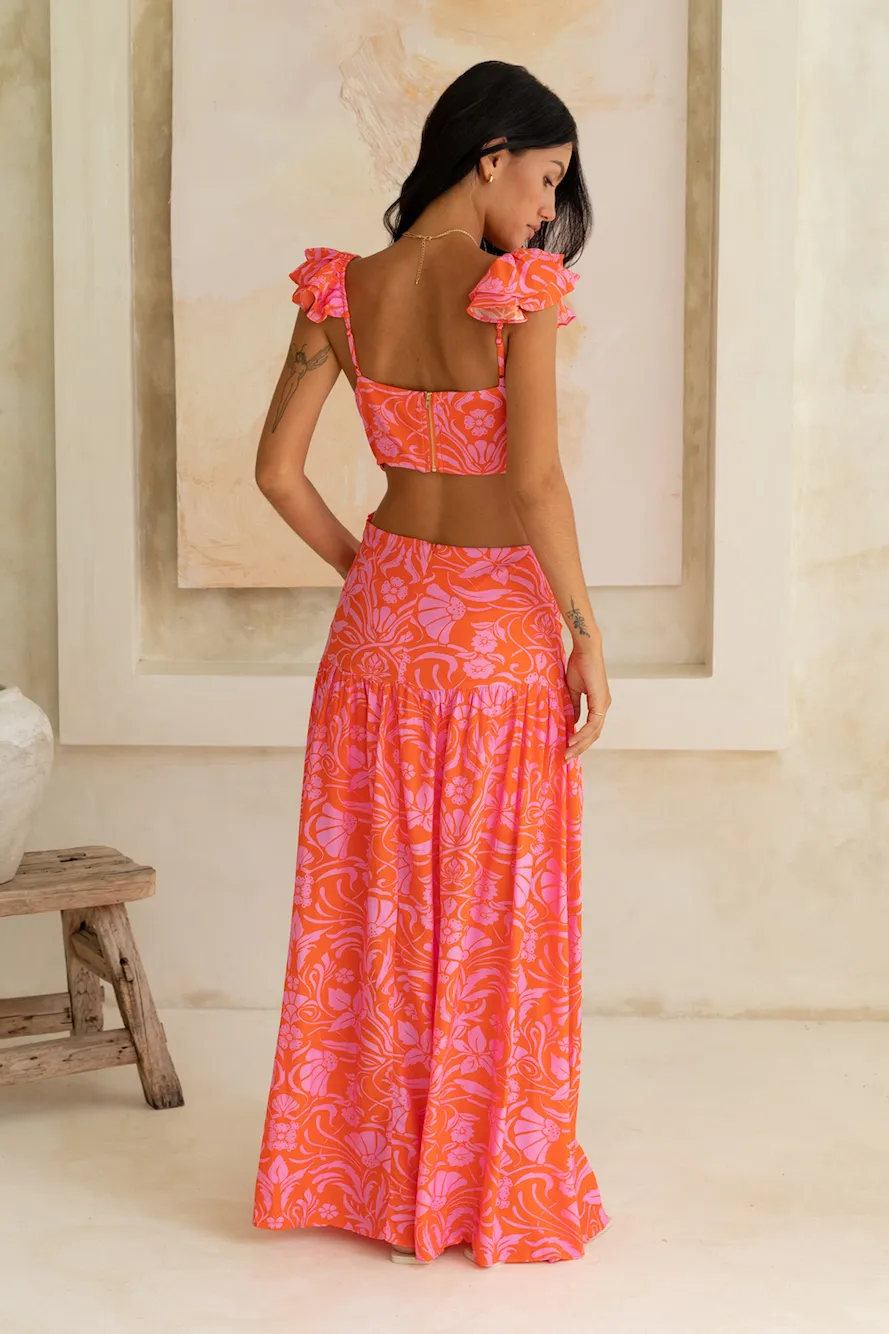 Blossoming Thoughts Maxi Dress Red