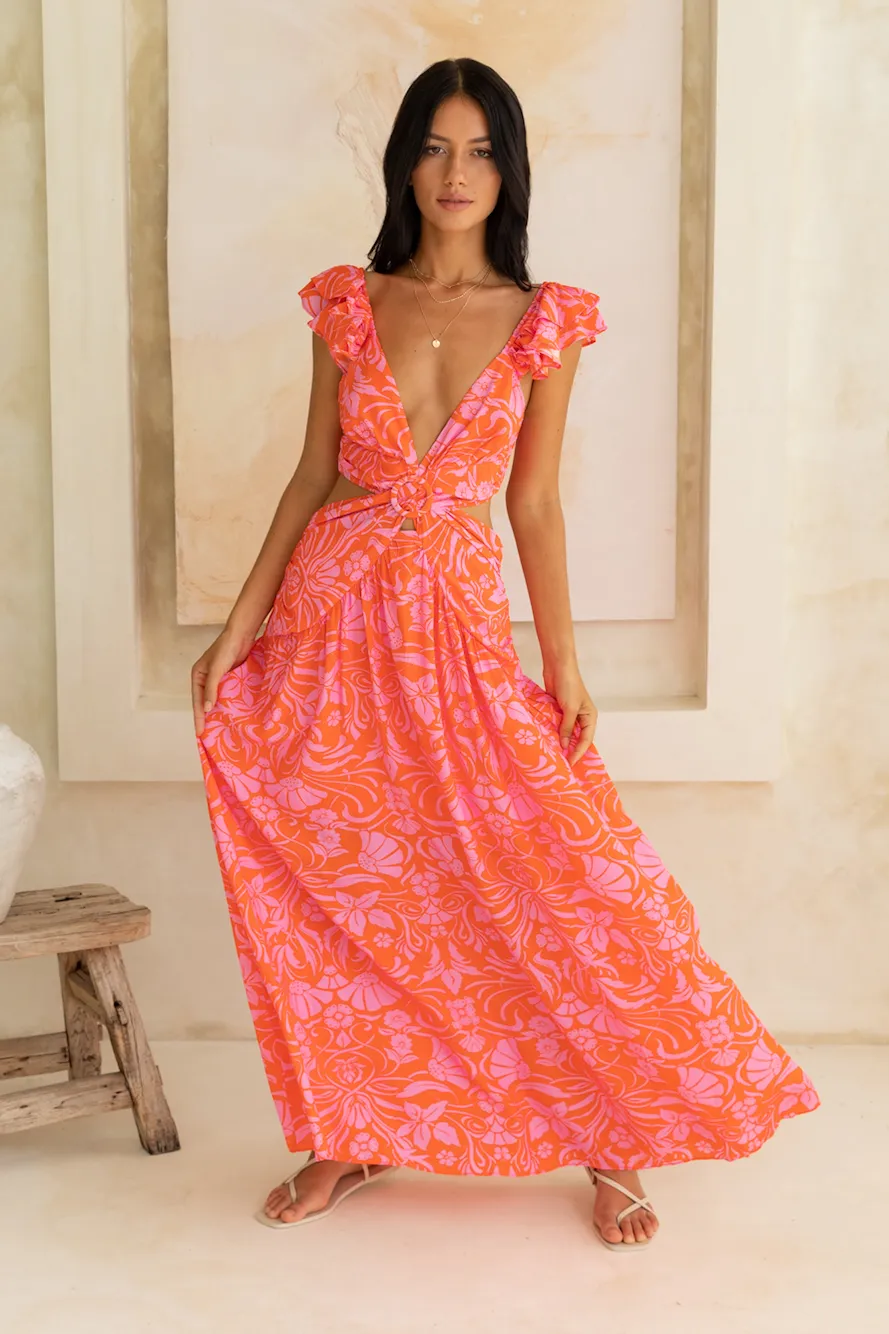 Blossoming Thoughts Maxi Dress Red