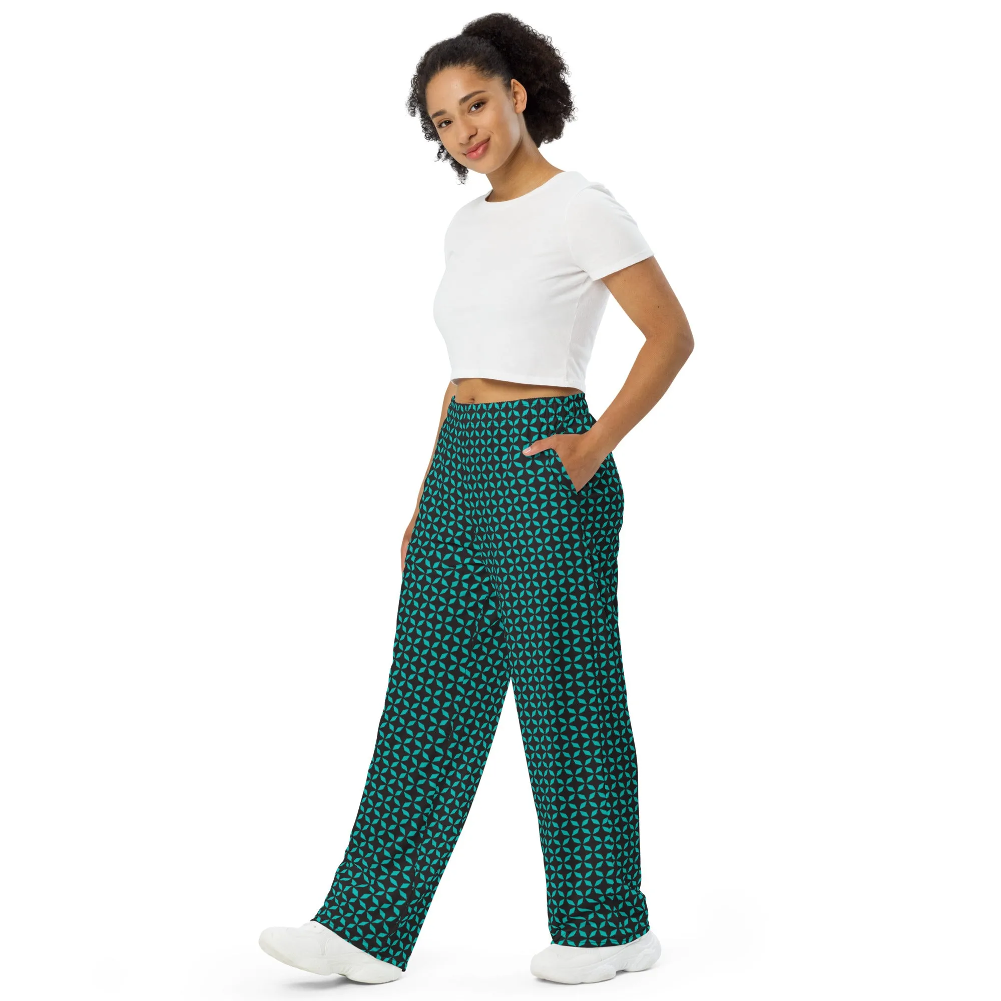 Blue blessings unisex wide-leg pants