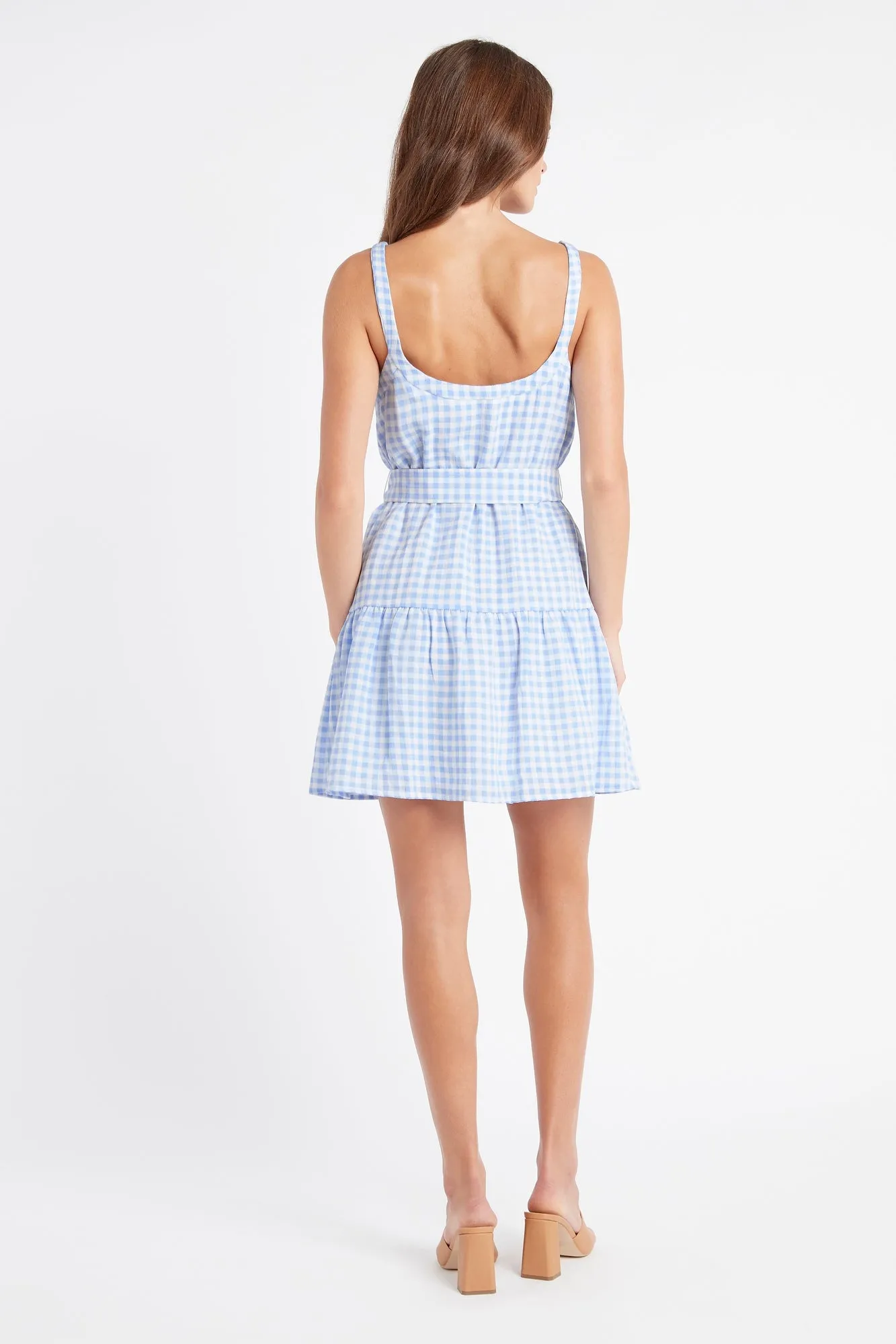 Blue Gingham Mini Dress