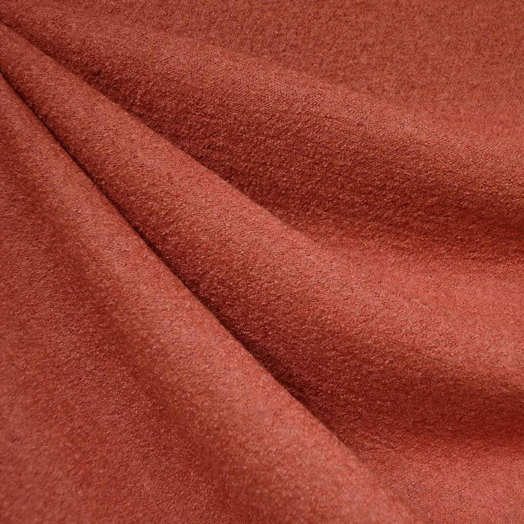 Boiled Wool Blend Coating Terracotta