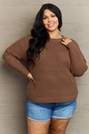 Breezy Days High Low Waffle Knit Sweater - CURVY