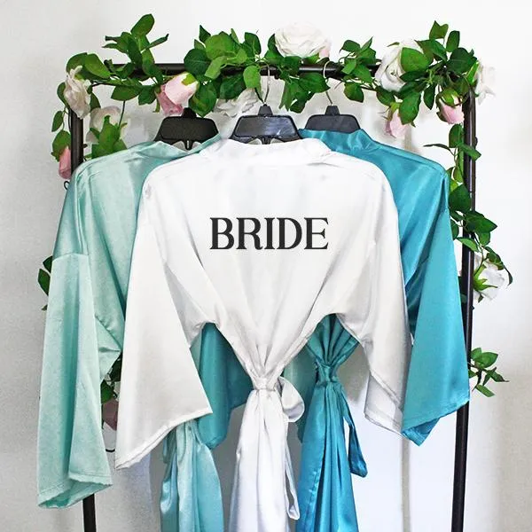 Bridesmaid Robe Set of 6, Personalized Robes in Front & Back, 26 Colors, 3T-6XL