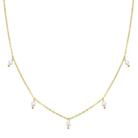 Cinque Pearl Chain Necklace Gold