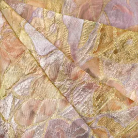 Designer Watercolor Abstract Leaf Brocade Champagne/Blush