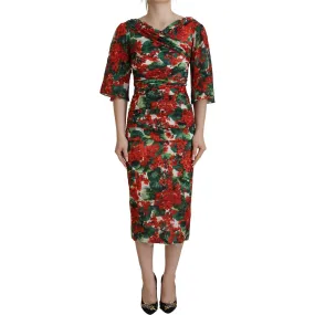 Dolce & Gabbana Enchanting Floral Print Sheath Dress