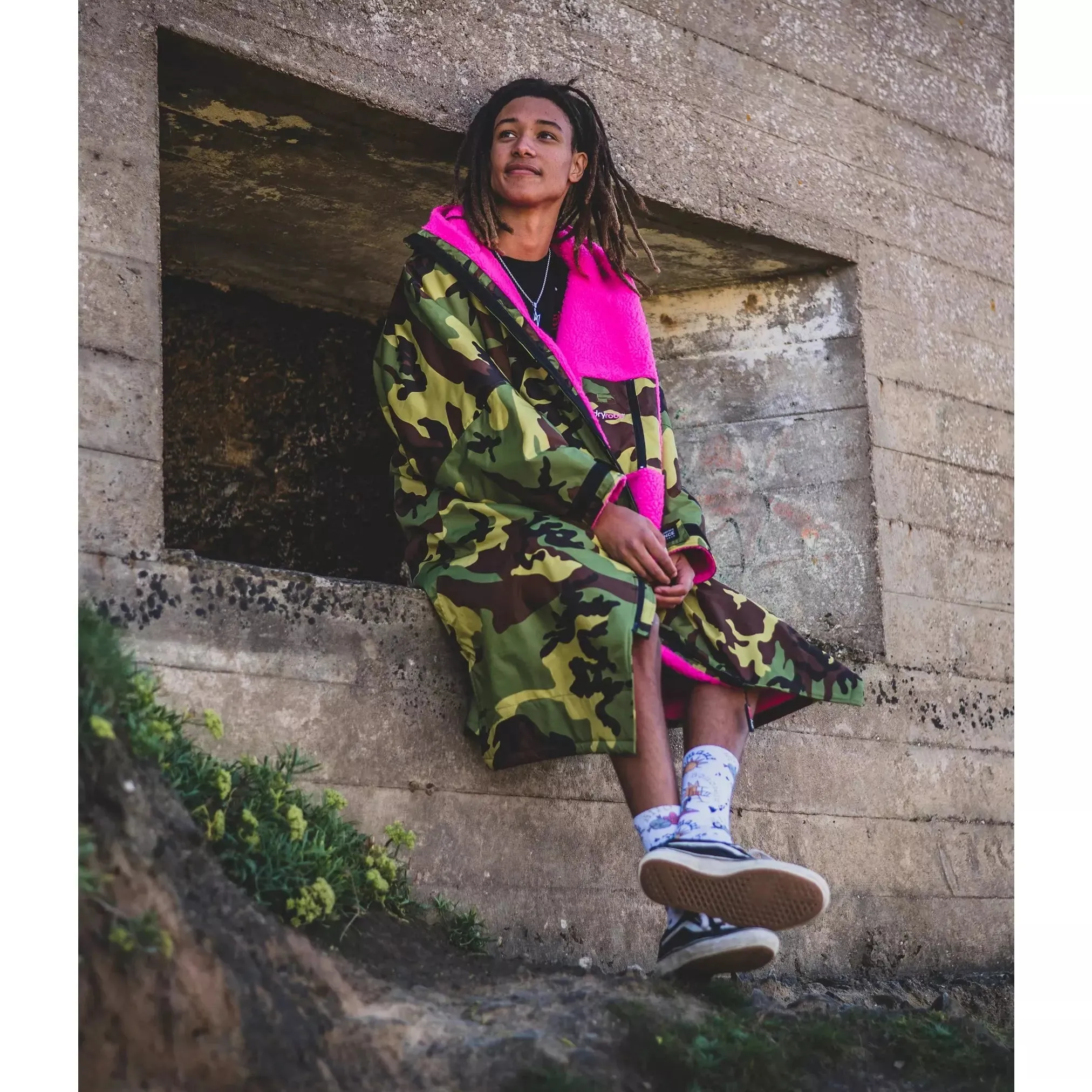 Dryrobe advance long sleeve camo/pink