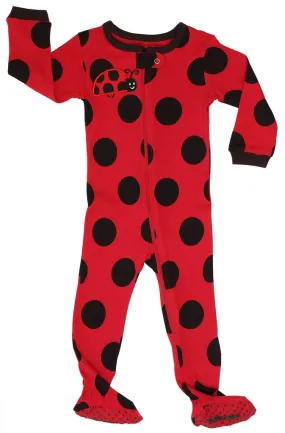 Elowel Baby Girls Footed Polka Dot Pajama Sleeper 100% Cotton (Size 6M-5Years)