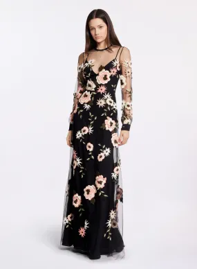 Embroidered Tulle Floral Dress