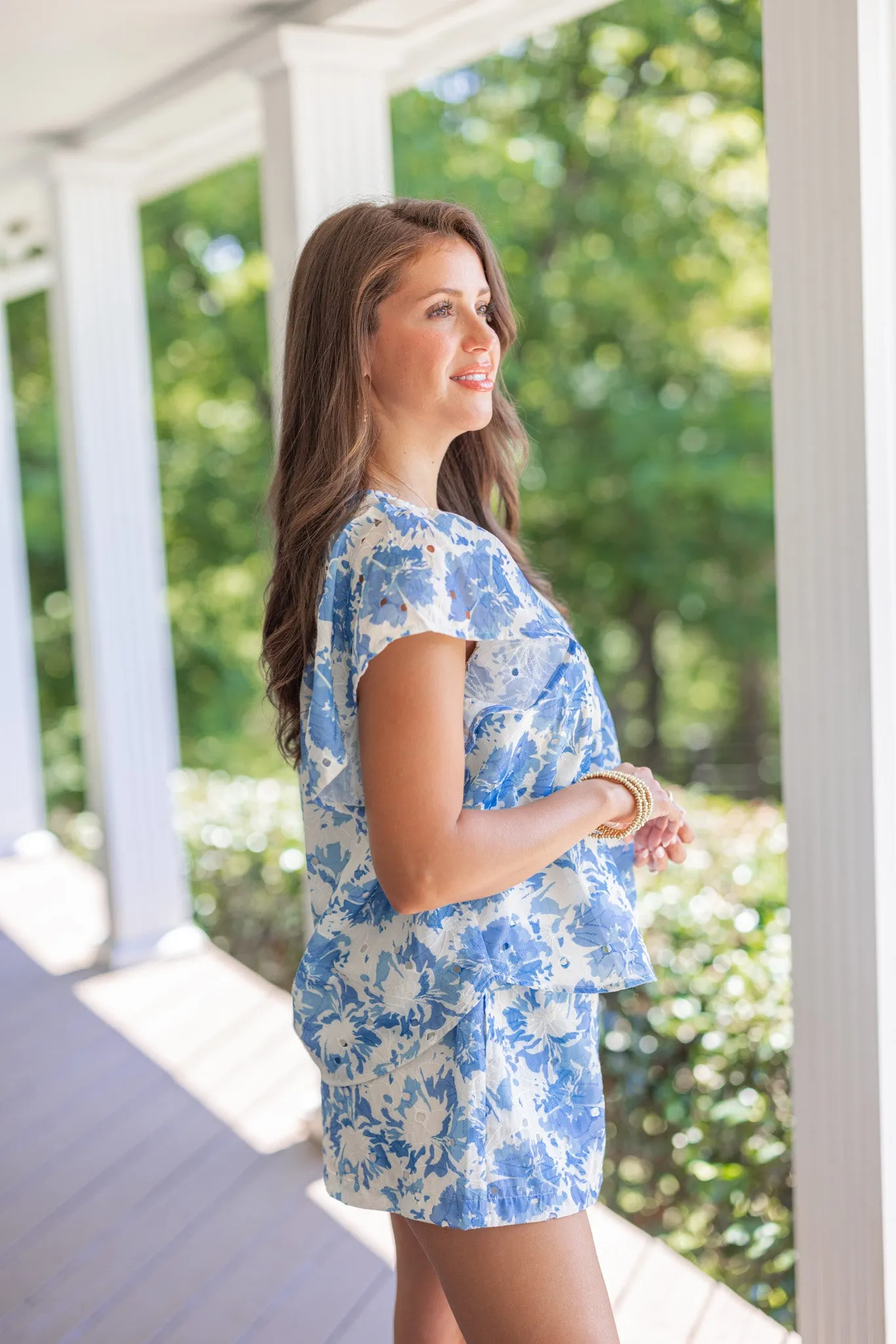 Floral Sweetheart Blue Shorts