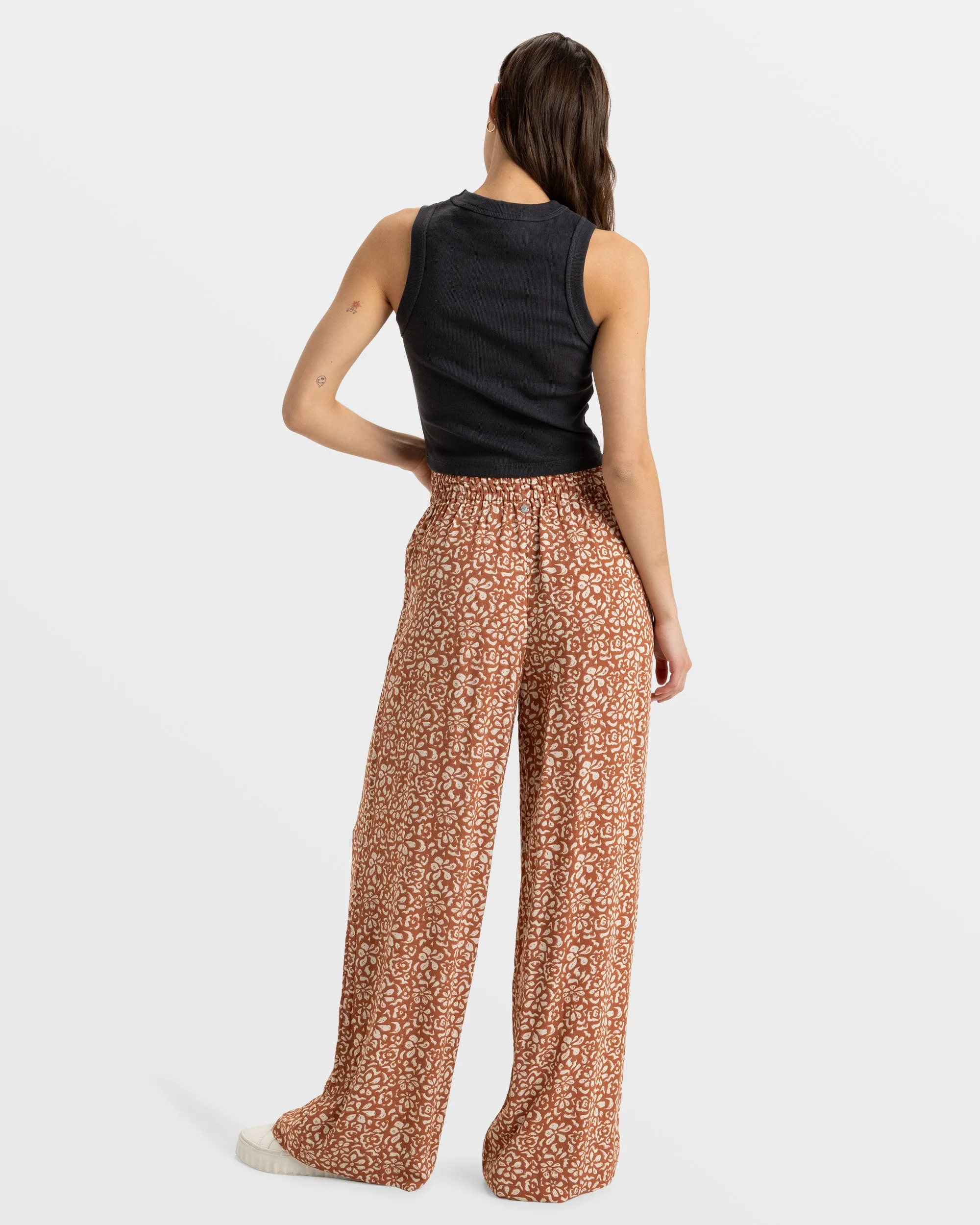 Forever And A Day Wide Leg Pants - Russet Freefallin Floral Fresh