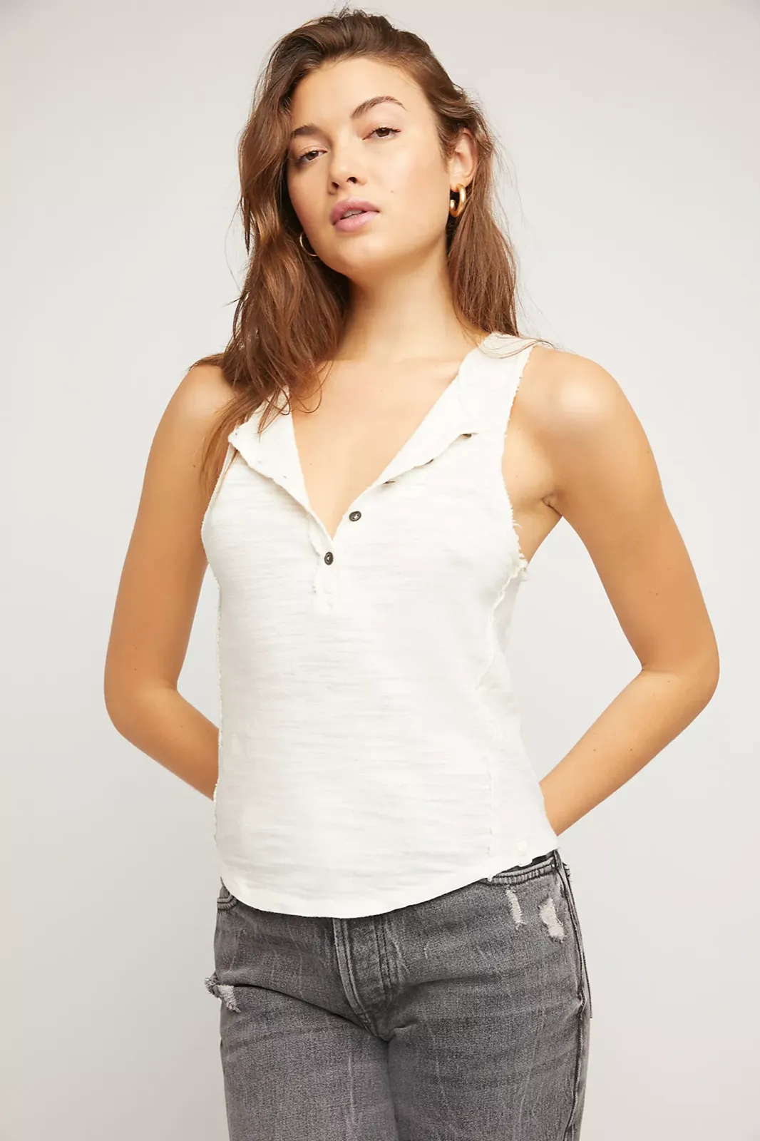 Free People Front Button Tank