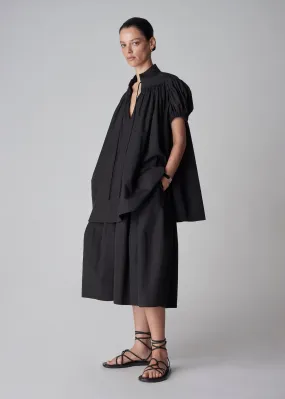 Full Skirt in Cotton Poplin - Black