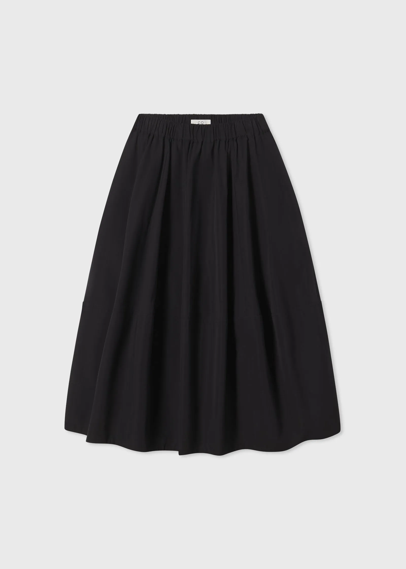 Full Skirt in Cotton Poplin - Black