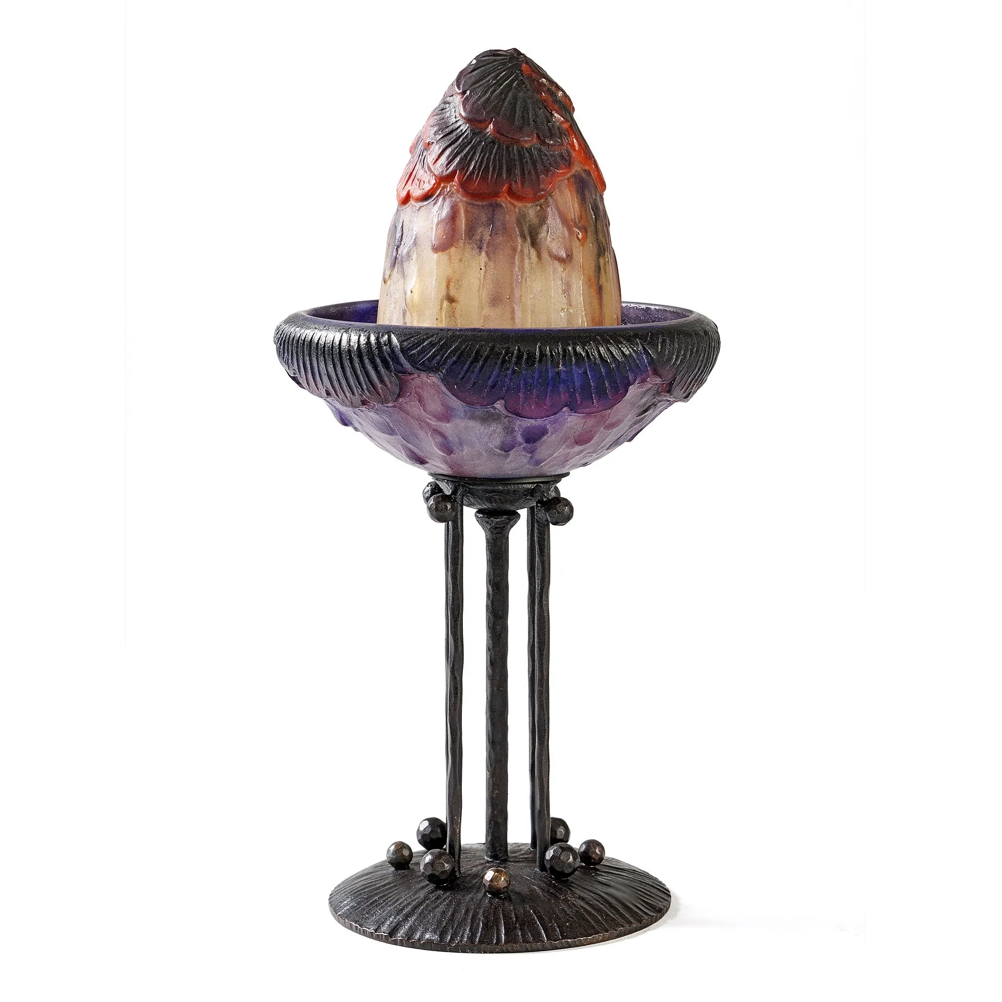 Gabriel Argy-Rousseau Pâte de Verre "Fleurs Tropicales" Table Lamp