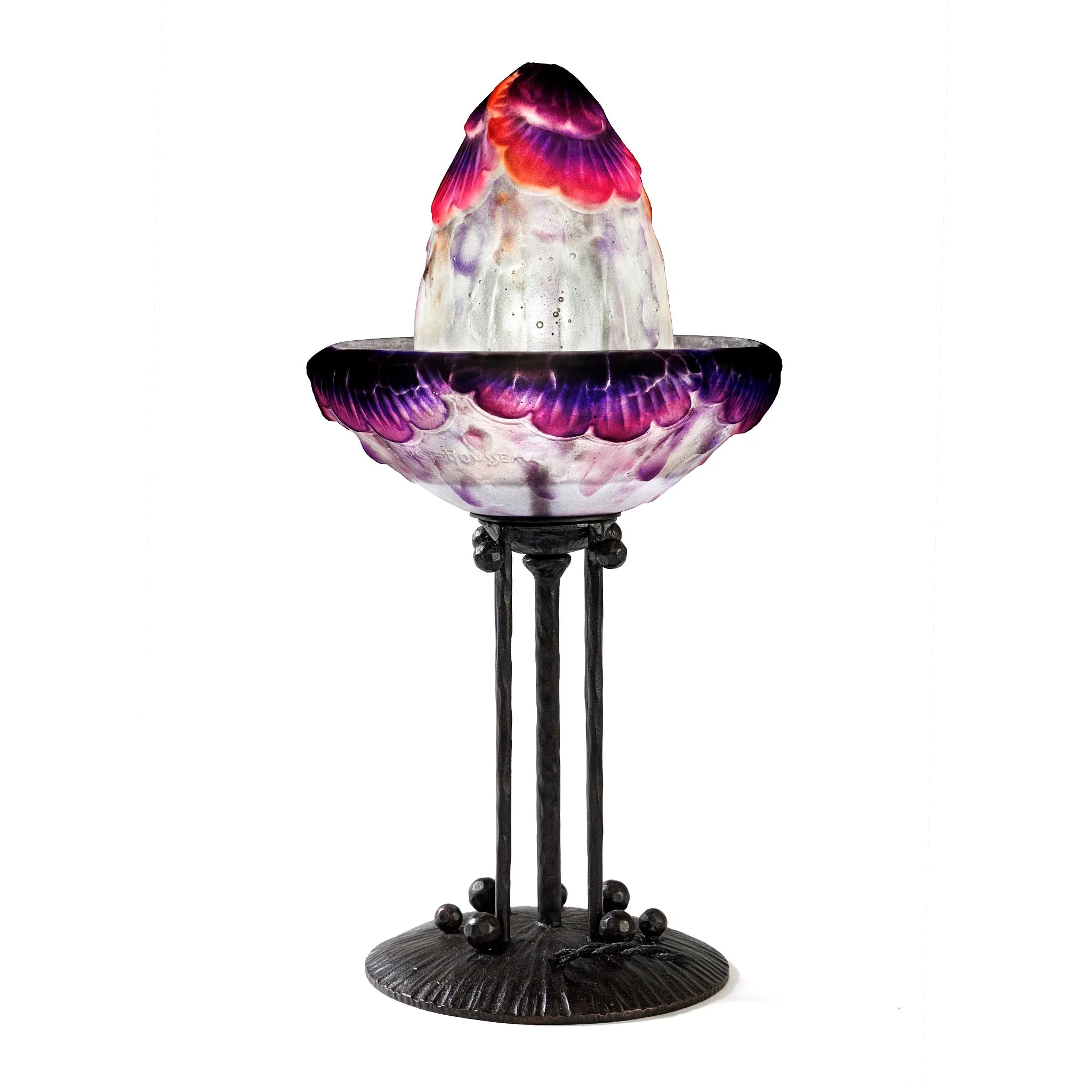 Gabriel Argy-Rousseau Pâte de Verre "Fleurs Tropicales" Table Lamp