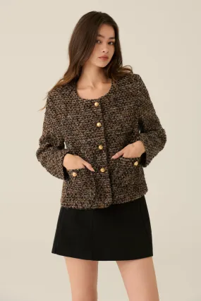 Gentle hug wool blend tweed jacket