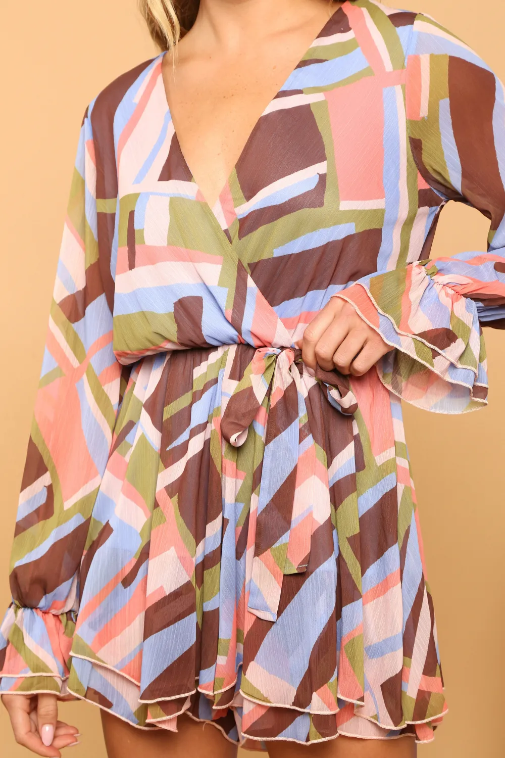 GEOMETRIC PRINT FLOWY ROMPER