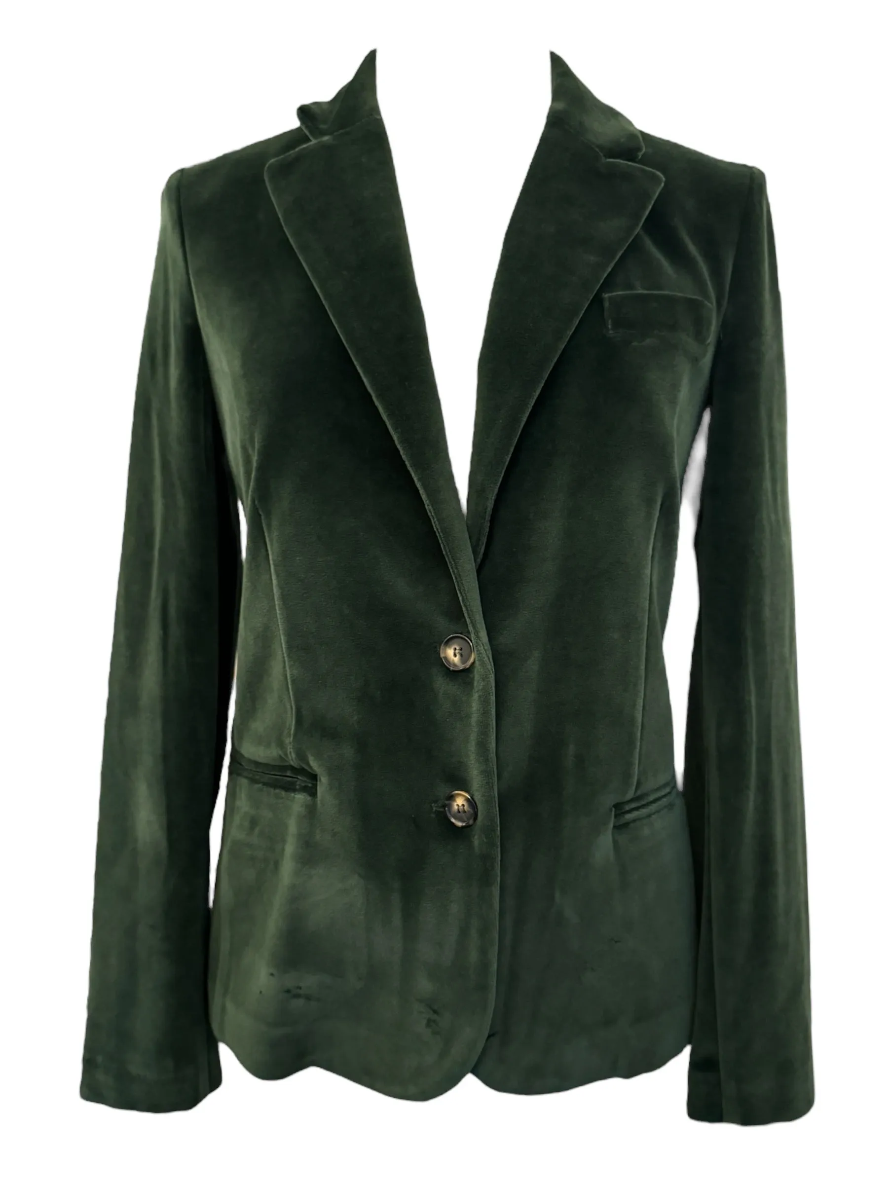 GoodMatch Soft Blazer - Dark Green Velvet