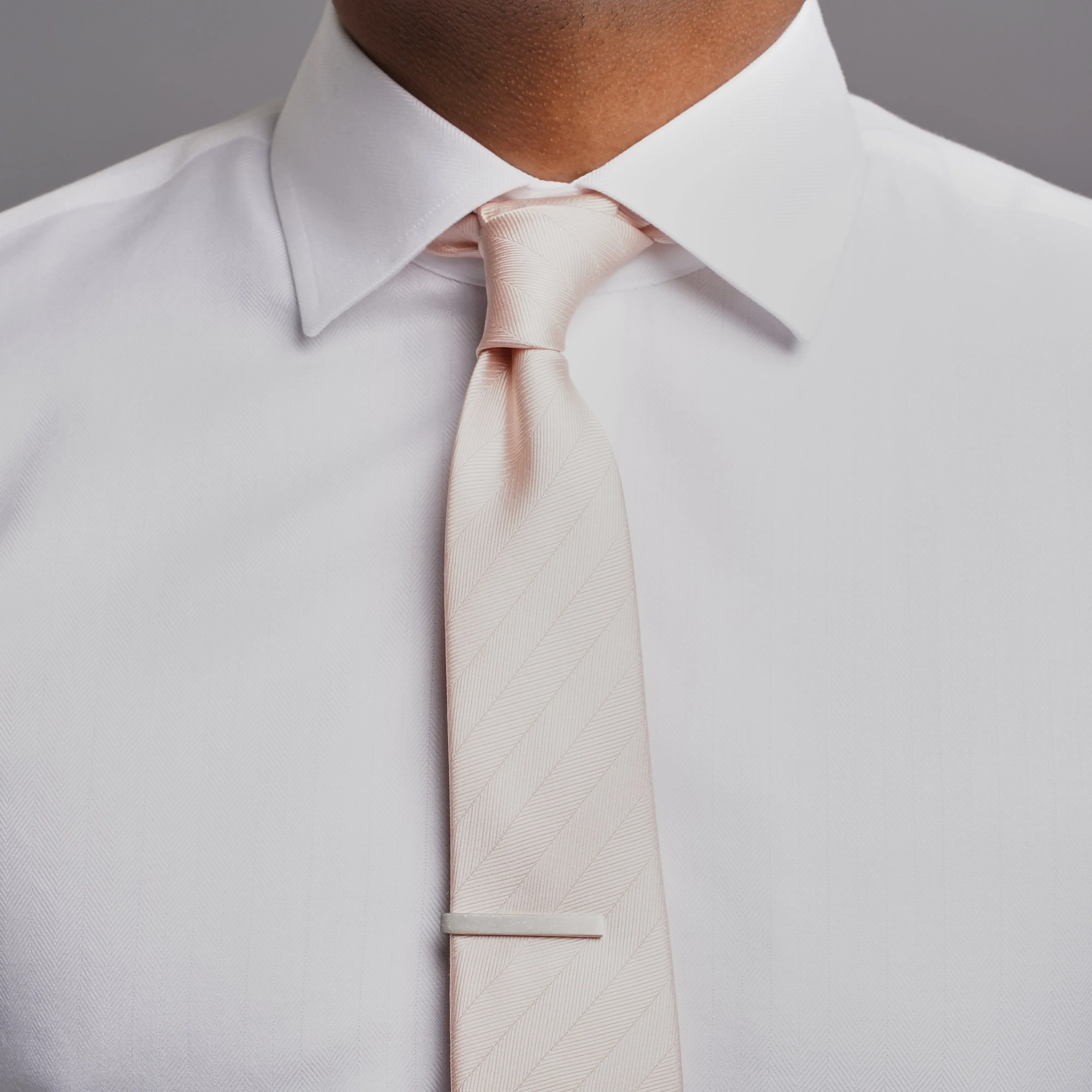 Herringbone Vow Blush Pink Tie