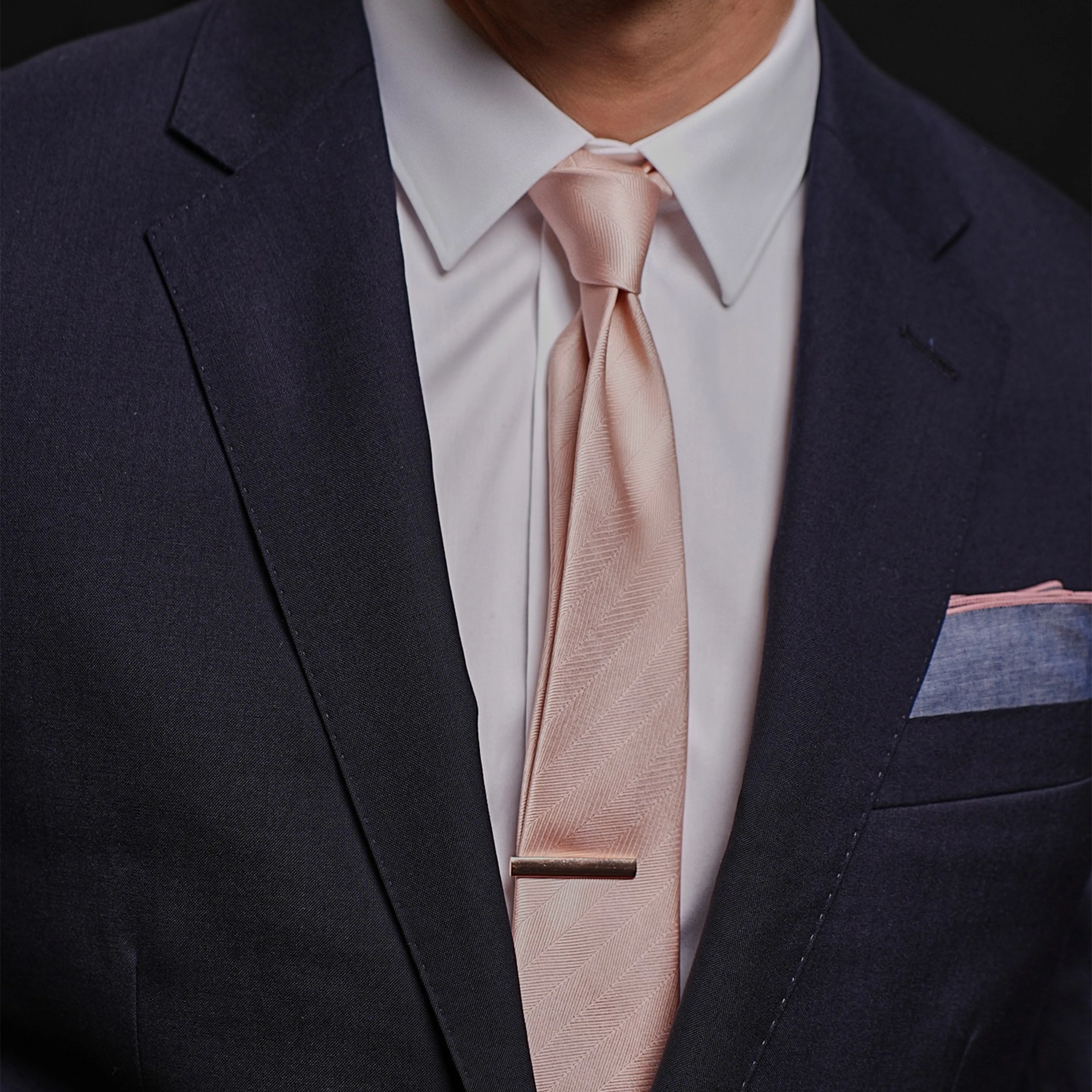 Herringbone Vow Blush Pink Tie