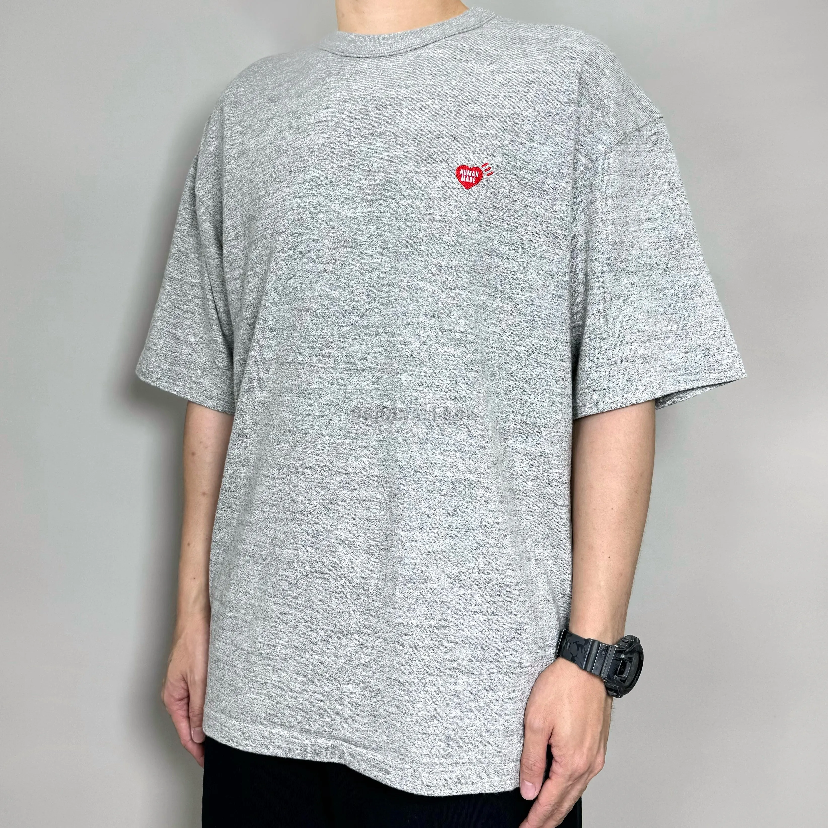 Human Made Heart Badge Slogan Tee Grey