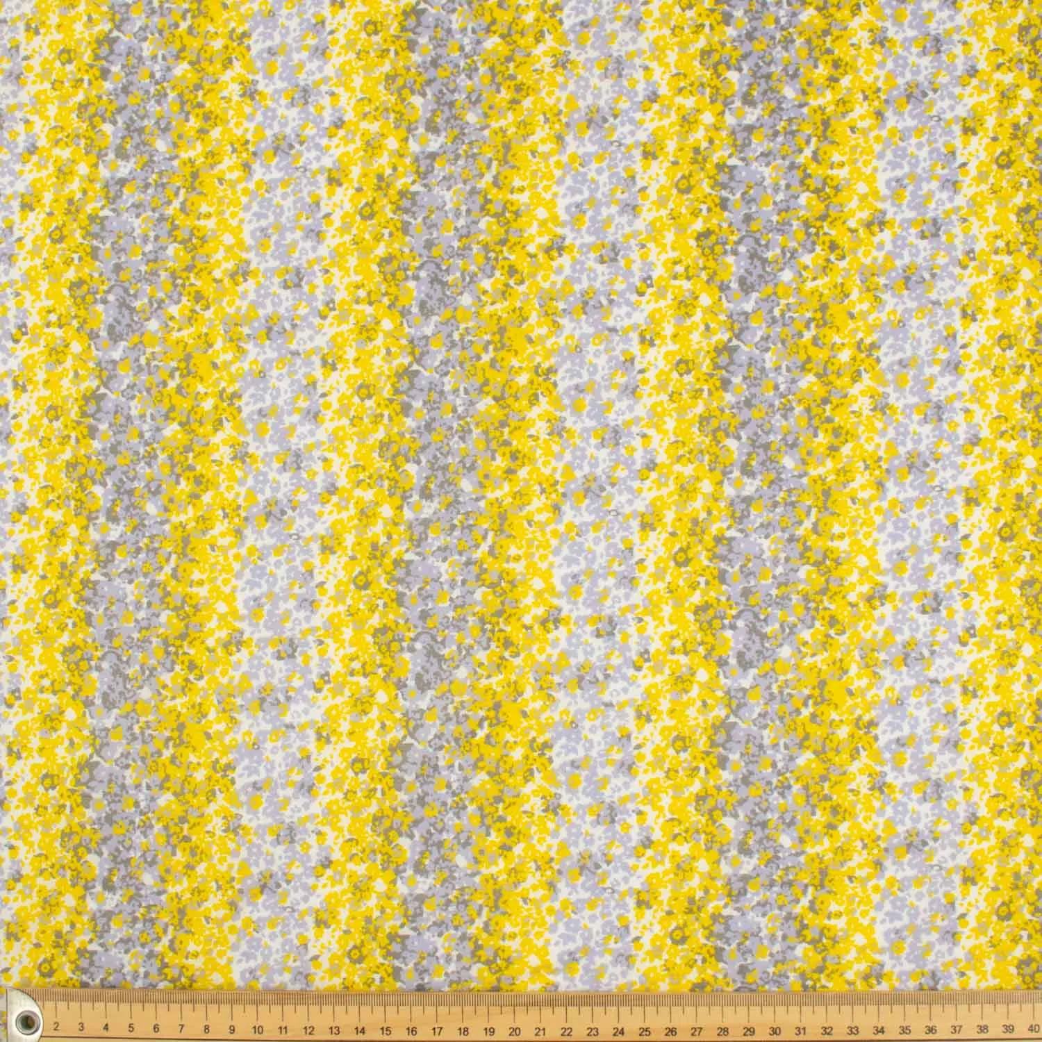 Japanese Pure Cotton Lawn Prints Design-151 Yellow & Grey Abstract Stripes