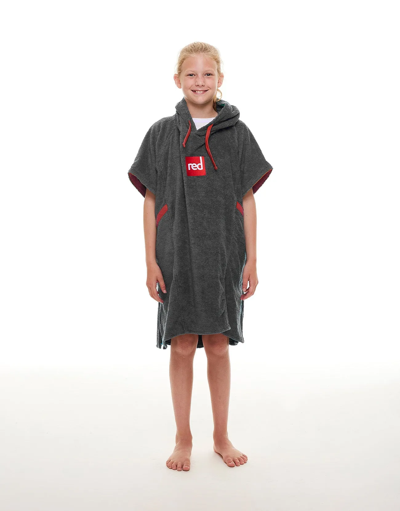 Kids Towelling Change Robe - Grey