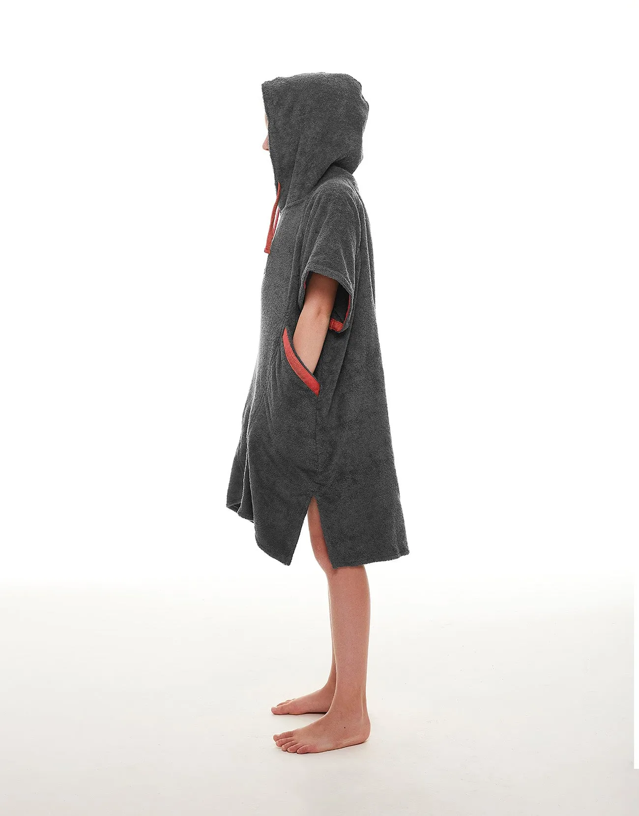 Kids Towelling Change Robe - Grey