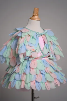 LIMITED EDITION COUTURE GOWN "PETAL WHISPERS" PASTEL - PETAL LENGTH DRESS   CAPE  Editorial Dress, Couture Gown, Special Occasion Dress