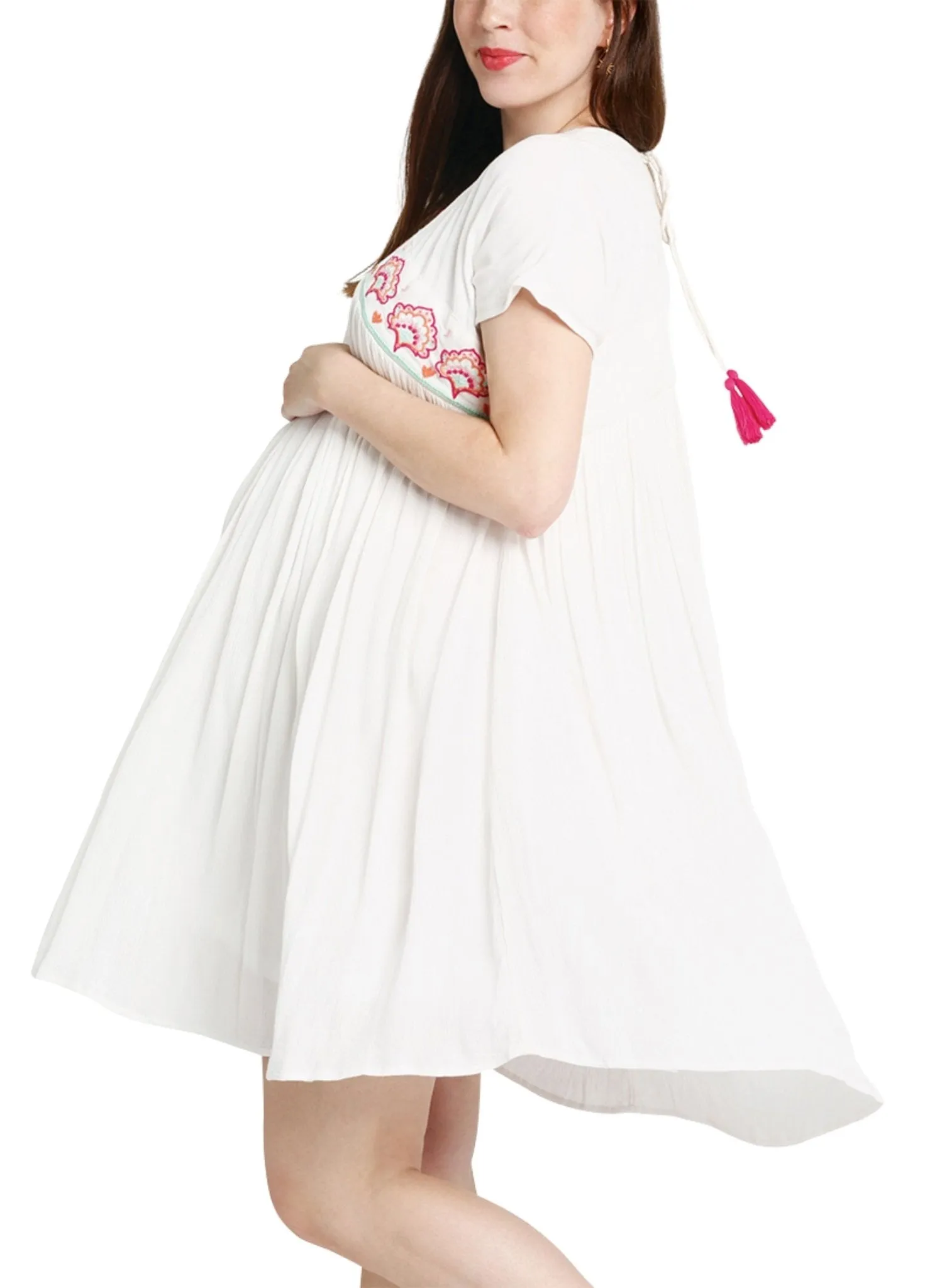 Maternity & Nursing Dress House of Colours in White