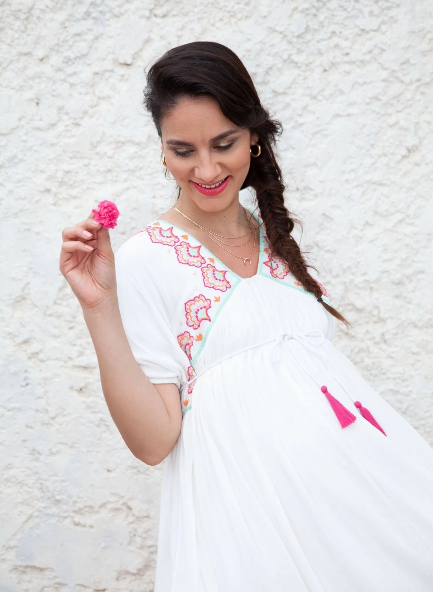 Maternity & Nursing Dress House of Colours in White