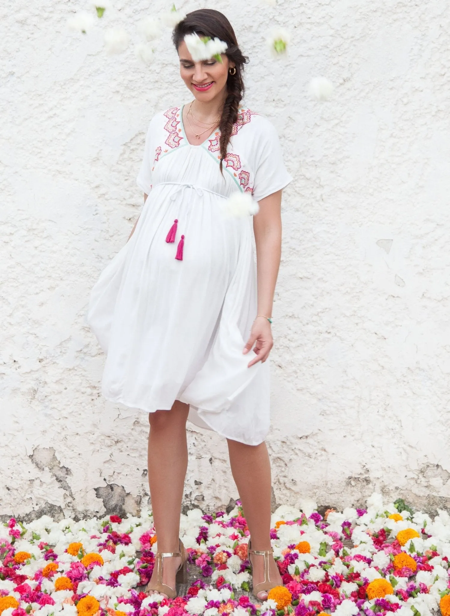 Maternity & Nursing Dress House of Colours in White