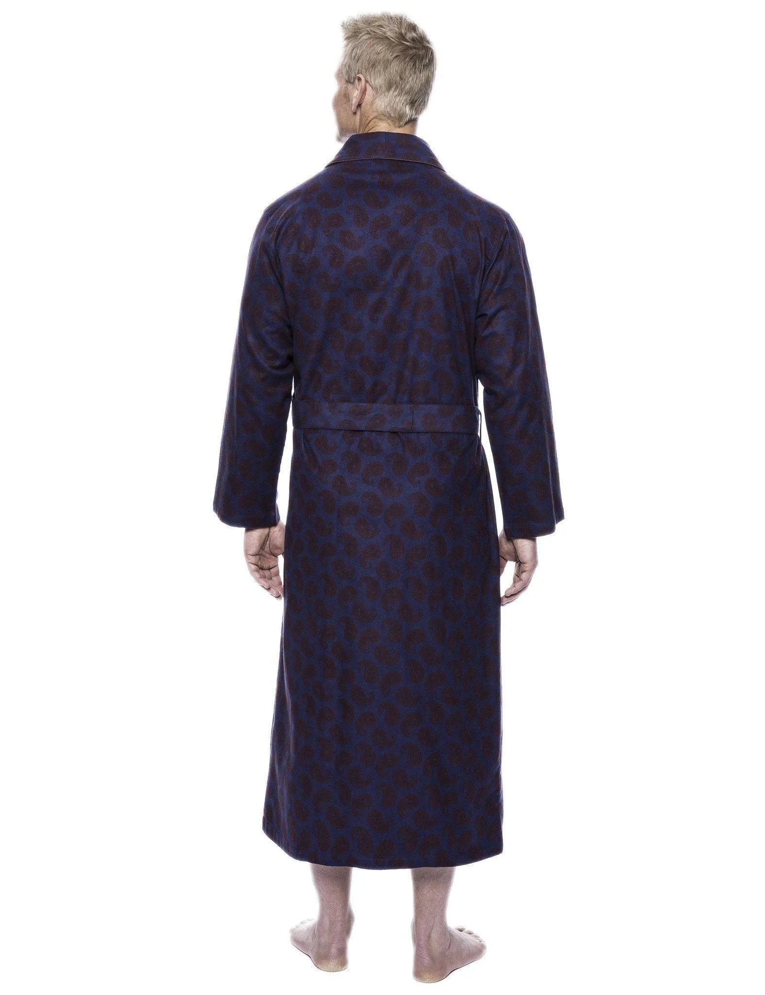 Men's 100% Cotton Thick Flannel Long Robe