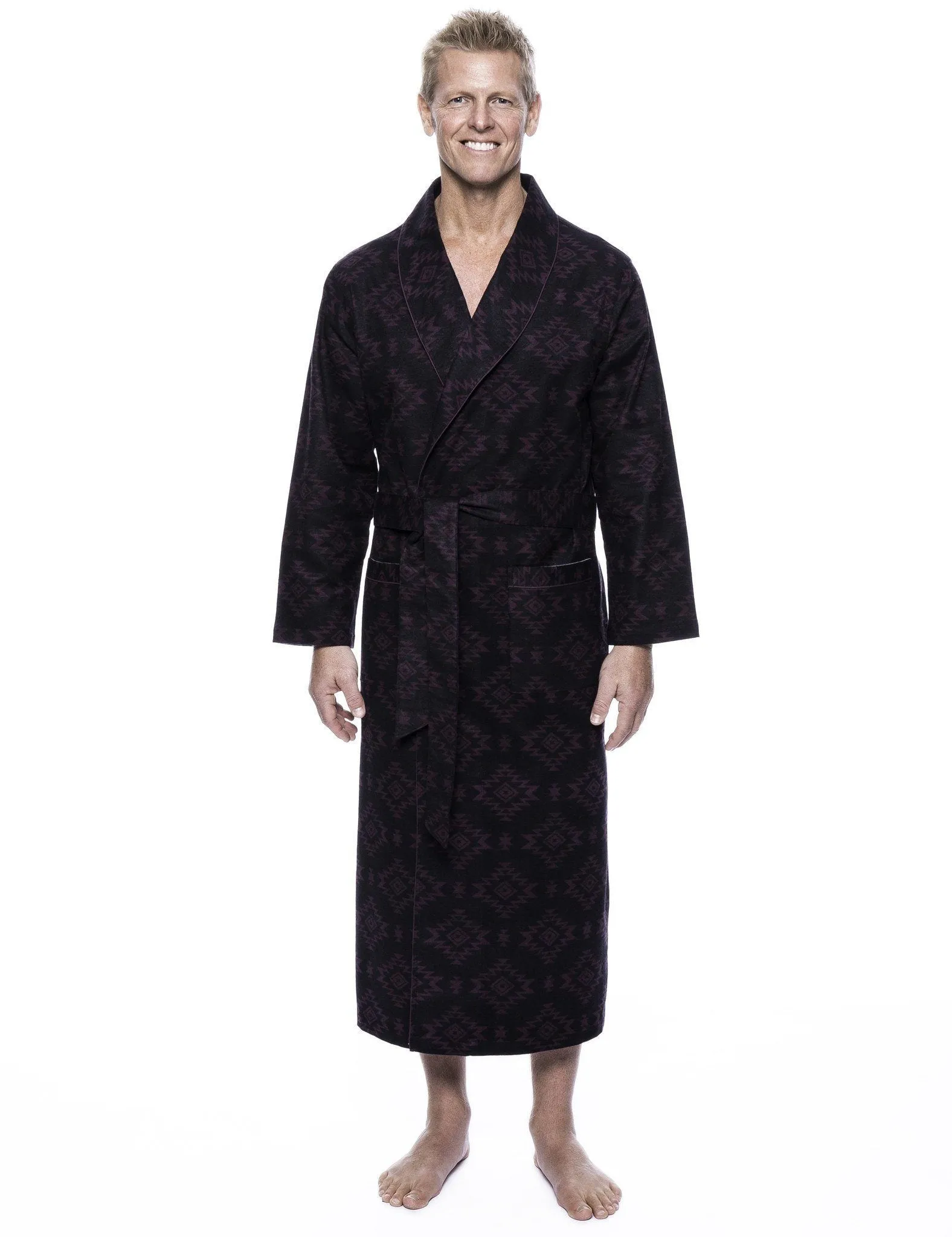 Men's 100% Cotton Thick Flannel Long Robe