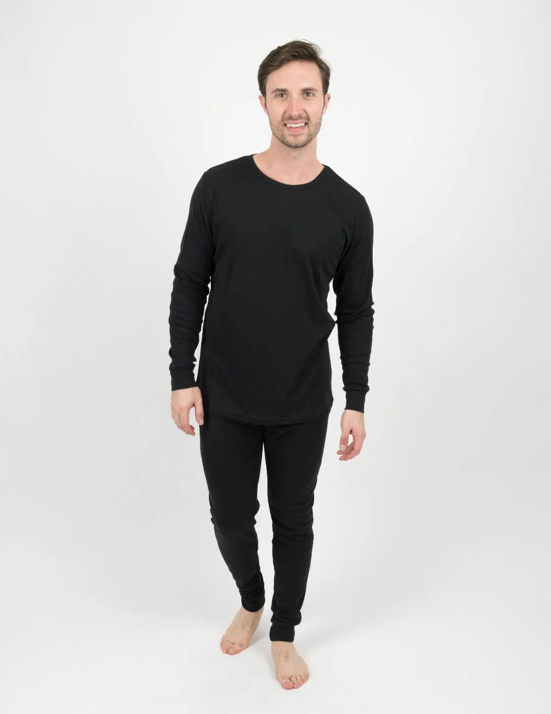 Mens Solid Black Pajamas