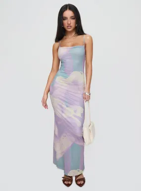 Norila Maxi Dress Slinky Orchid Petals Lilac