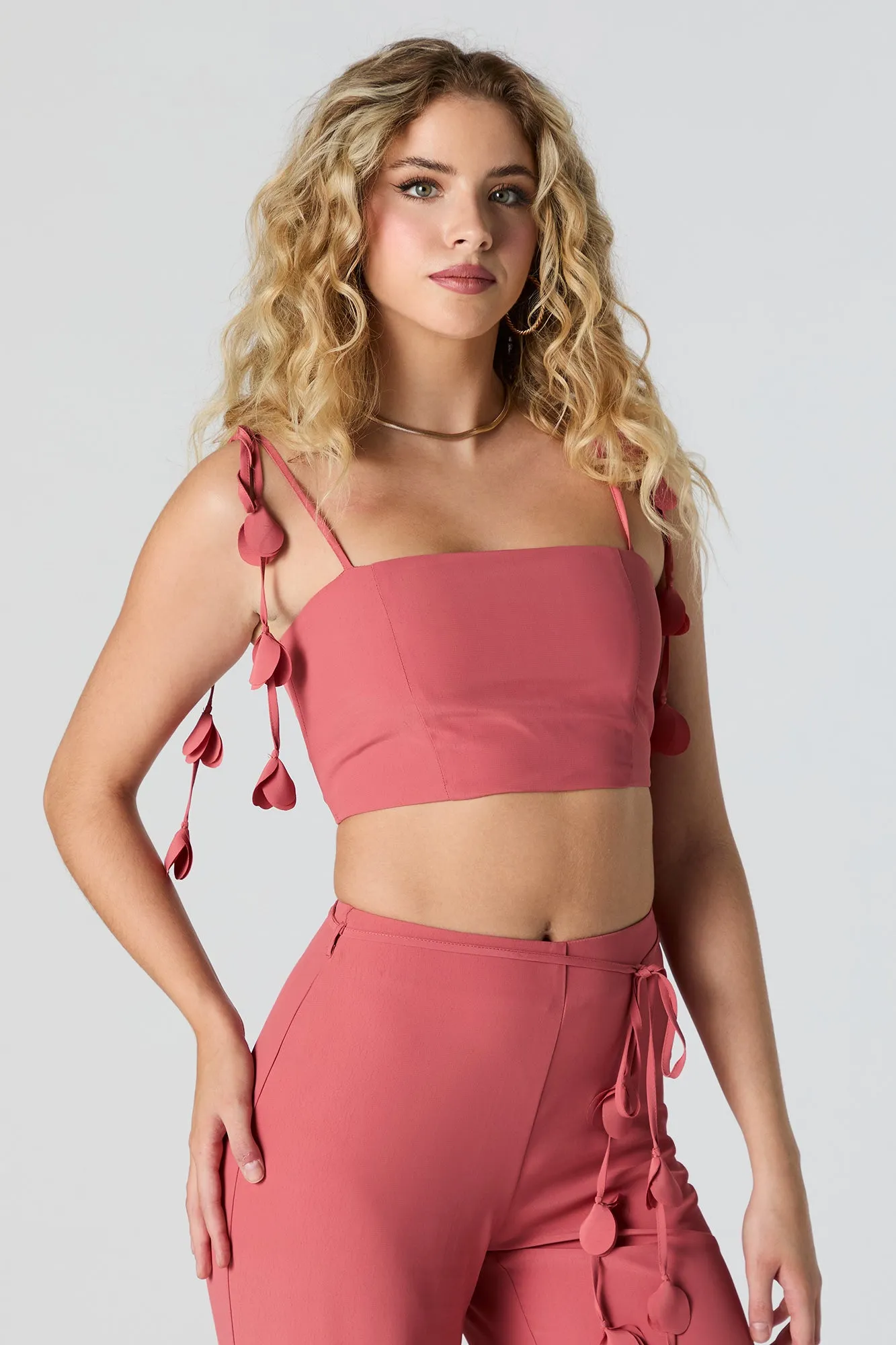 Petal String Crop Top