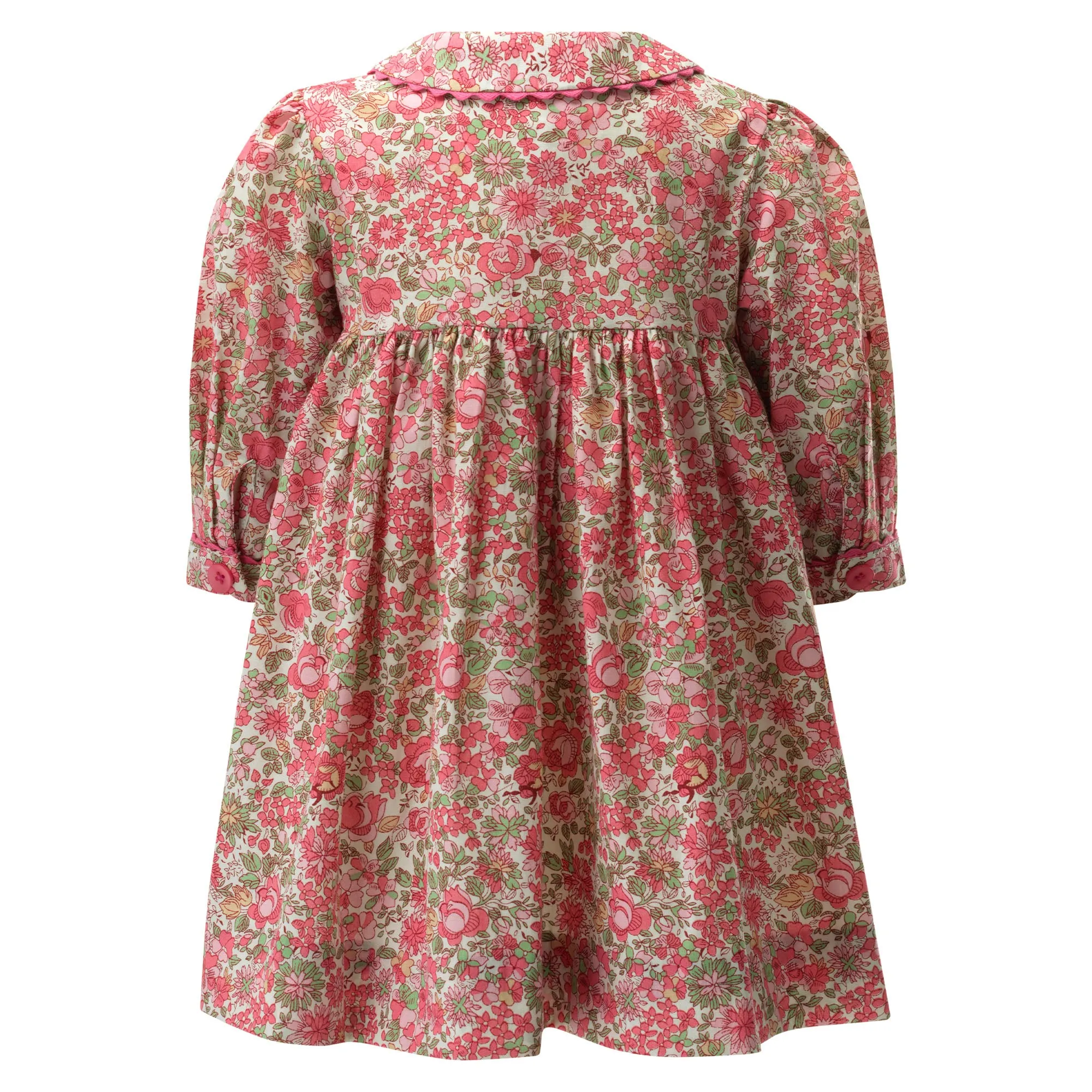 Pink Petal Blossom Smocked Button-front Dress & Bloomers