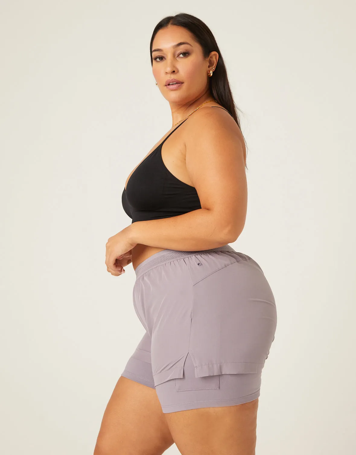 Plus Size Lined Athletic Shorts