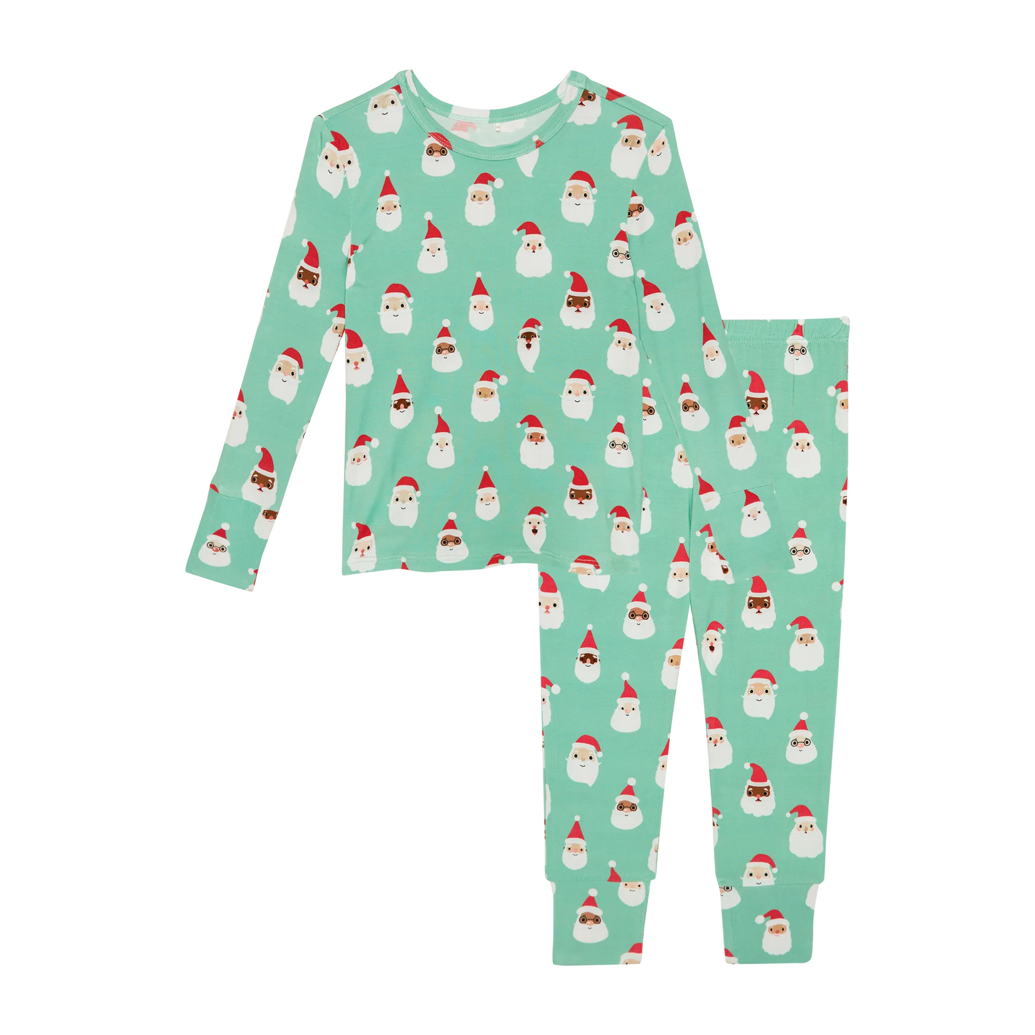 Posh Peanut Basic Long Sleeve Loungewear Pajama & Pants in Santa Medley