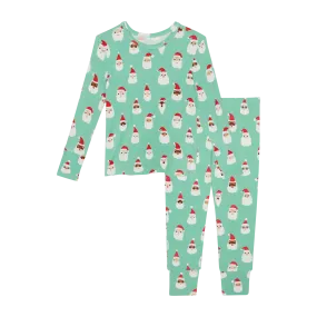 Posh Peanut Basic Long Sleeve Loungewear Pajama & Pants in Santa Medley