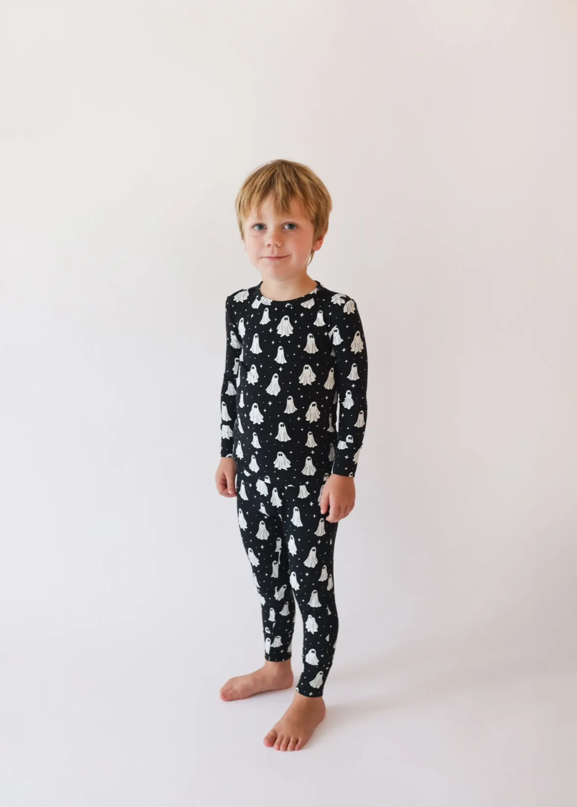 Posh Peanut Basic Long Sleeve Pajamas - Ghostly (Glow in the Dark)