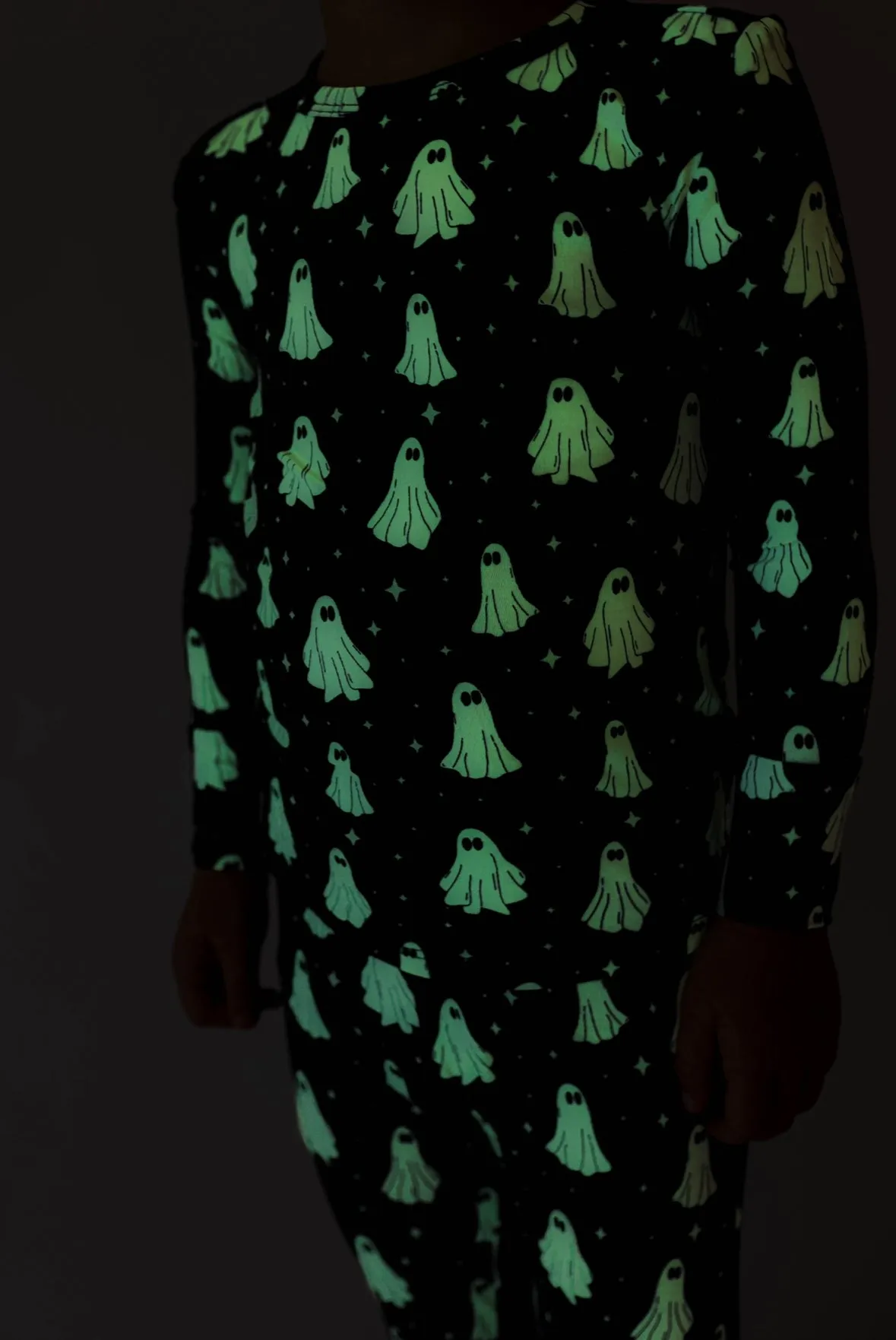 Posh Peanut Basic Long Sleeve Pajamas - Ghostly (Glow in the Dark)